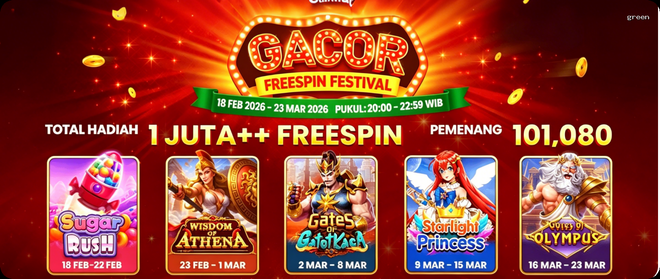 Login green Sekarang Bonus Melimpah